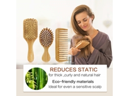 Kit De Escova E Pente Para Cabelo Com Almofada De Ar Desembaraçadora Antiestática Para Crianças E Adultos