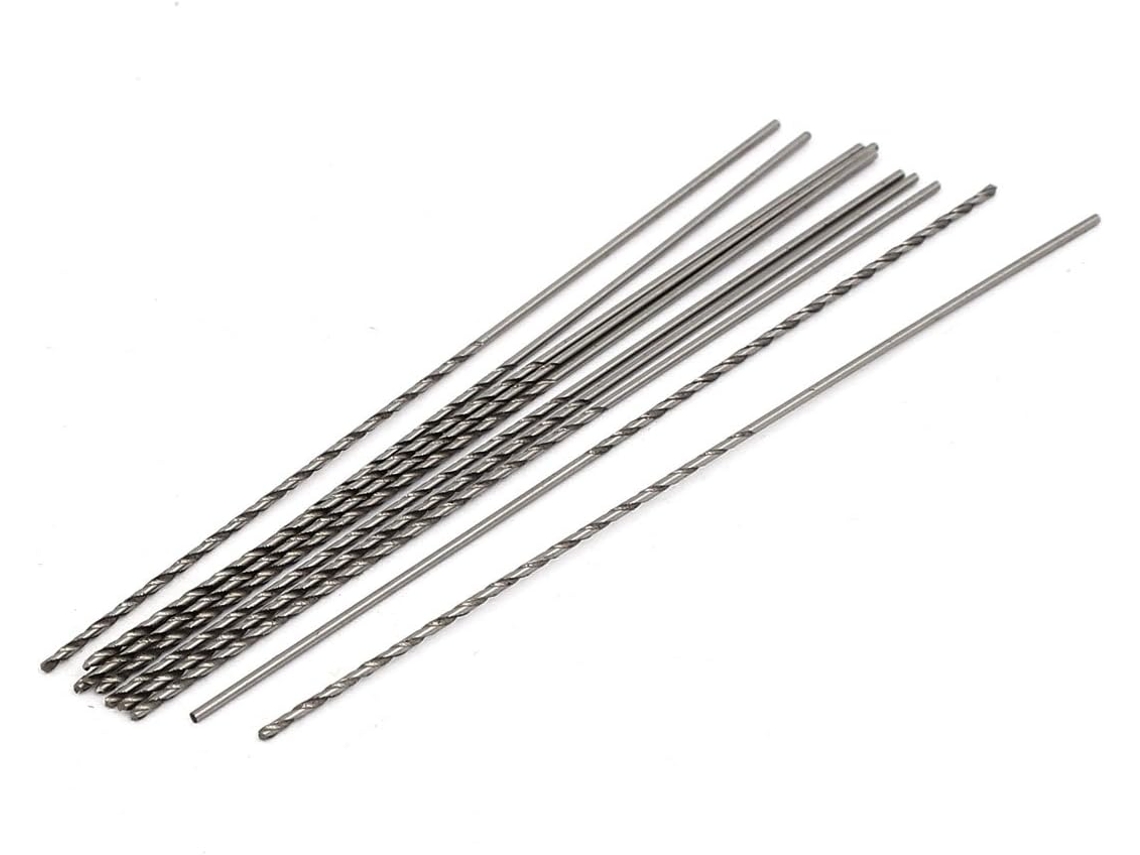 Broca Espiral Cilíndrica Hss de 1 Mm de Diâmetro e 100 Mm de Comprimento, 10 Peças CHABERLU