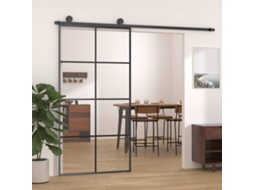 Vidaxl Porta Deslizante 102,5x205 Cm Vidro Esg E Alumínio Preto