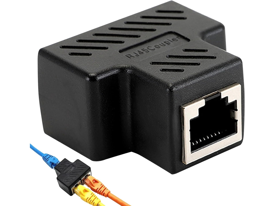 Divisor Rj45, De Cabo Ethernet 1 Para 2, Adaptador Tomada Dupla, Unidade Dupla Porta Lan, Rj45 Cat5, Cat5e, Cat6, Cat7 (preto)-aquaforge
