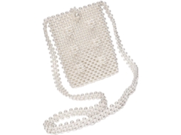 Bolsa De Ombro Feminina Casual Com Detalhes Em Miçangas E Tela, Portátil E Leve.
