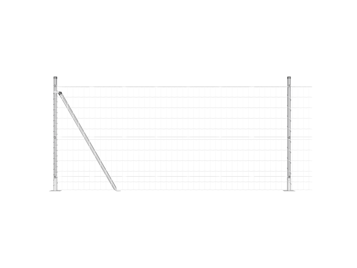 Conjunto 1 Cerca Externa Vidaxl Prateado Aço (25 X 0,8 M)