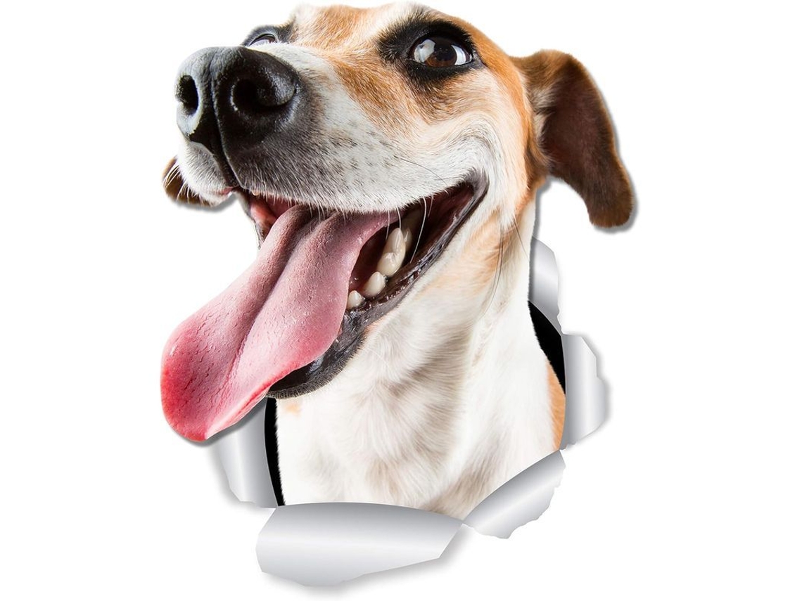 Calcomanías De Perro Jack Russell Felices 2 Unidades - Pegatinas 3d Para Pared, Baño Y Coche