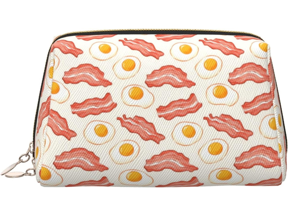Nécessaire de Maquiagem com Estampa Bacon e Ovo Viagens Férias | S/MARCA