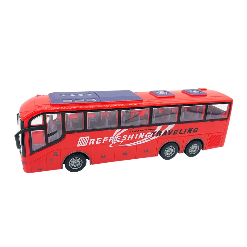 Ônibus de Controle Remoto com Luzes, Carro de Rádio Controle de 27 Mhz, Presente para Crianças MDUG (vermelho)