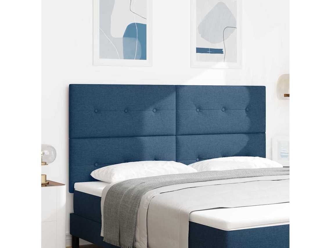 Vidaxl Cabeceira Ajustável Em Altura Com Cabeceira Azul 180 Cm Tecido
