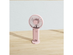 Ventilador Portátil MDUG recarregável, USB, pequeno, ideal para quarto ou mesa, silencioso (rosa)
