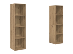 Conjunto 2 Gabinete Para Tv Vidaxl Castanho Derivados De Madeira (37 X 37 X 142,5 Cm)