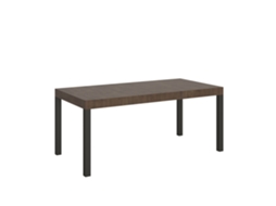 Mesa Extensível 200/304x90 Cm Everyday Nogueira Com Pés Antracite Itamoby