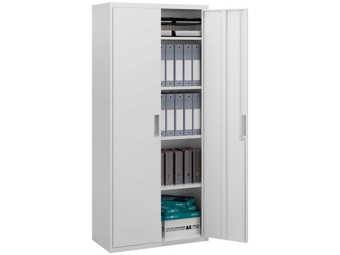 Armário Para Arquivo Aço Cor Branco 80x40x180 Cm Homcom