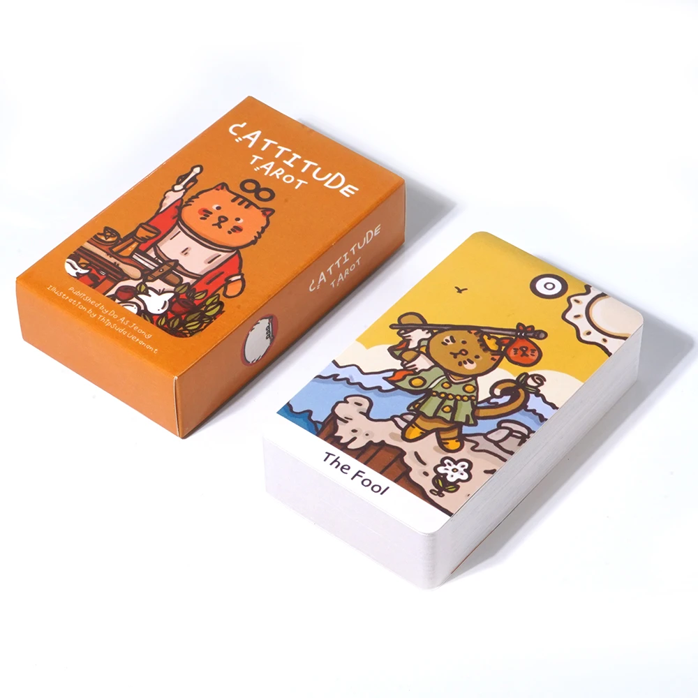 Guia De Tarot Da Atitude Felina: Cartas De Tarot Para Jogo De Cartas Com Gatos Fofos