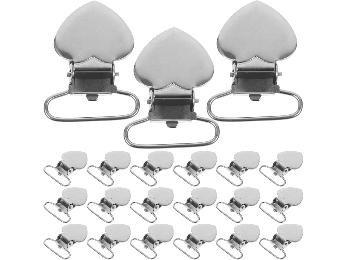 Conjunto De 30 Prendedores Suspensórios Em Aço Inoxidável Formato Coração, Multiuso E Fáceis De Remover, Ideais Para