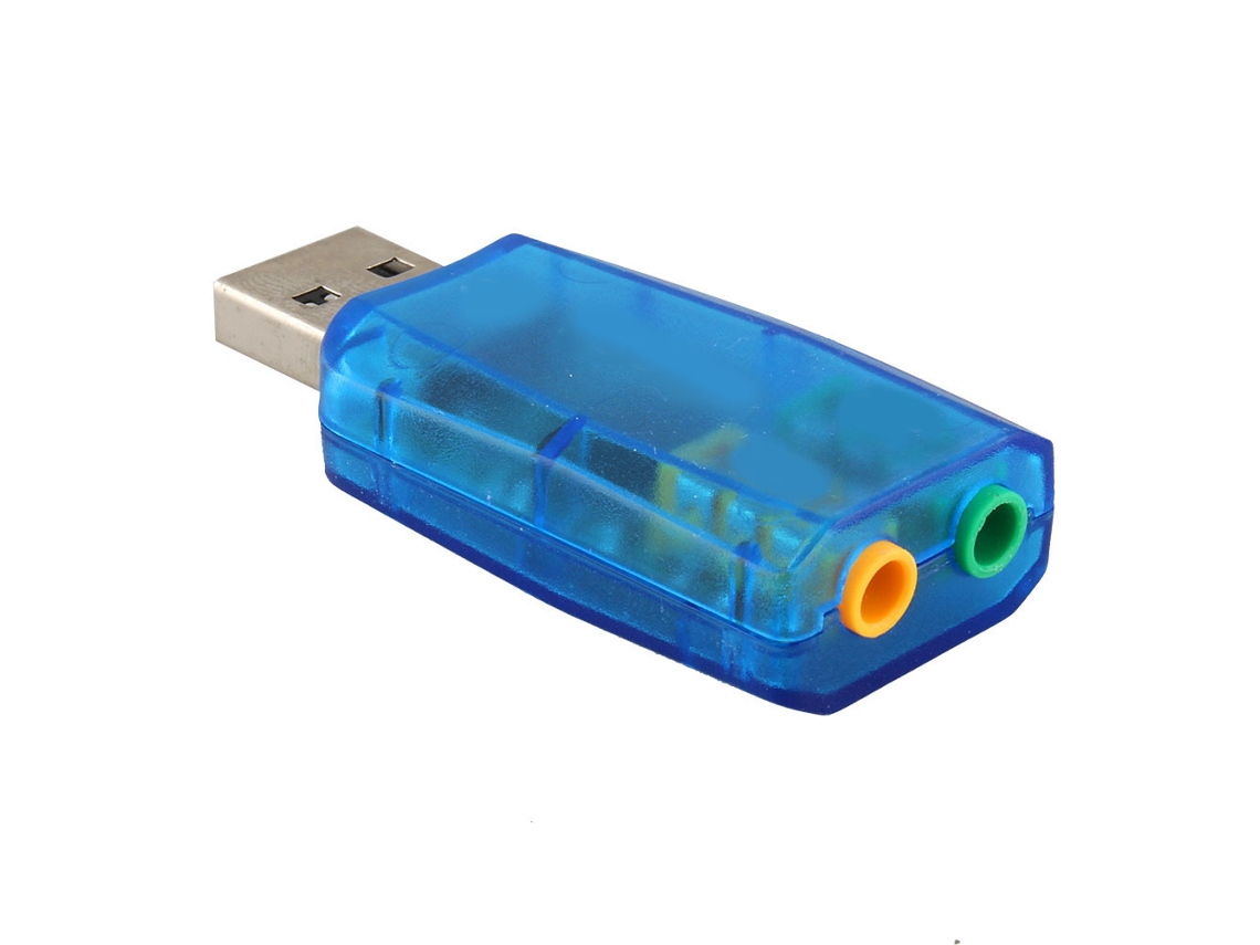 Adaptador de Placa de Som Mali USB 2.0 Virtual com Microfone e Alto-falante 3D 5.1 Canais