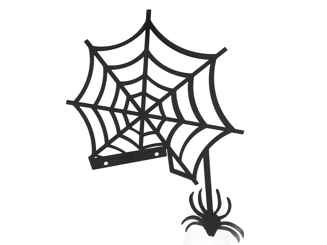 Placa De Cantoneira De Porta De Halloween Com Bruxa E Aranha De Madeira