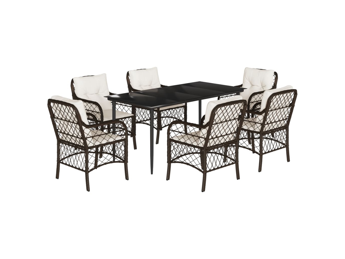 Garden Dining Set, Garden Dining Sets Vidaxl Marrom Rattan / Vime (mesa Com 160 Cm De Comprimento)