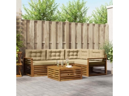 Vidaxl Conjunto De Sofás Para Exterior 5 Unid. Natural E Bege