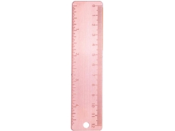 Régua Toyvian de 12 cm em metal cor cobre rosa, resistente ao desgaste, design portátil para estudantes e engenheiros.