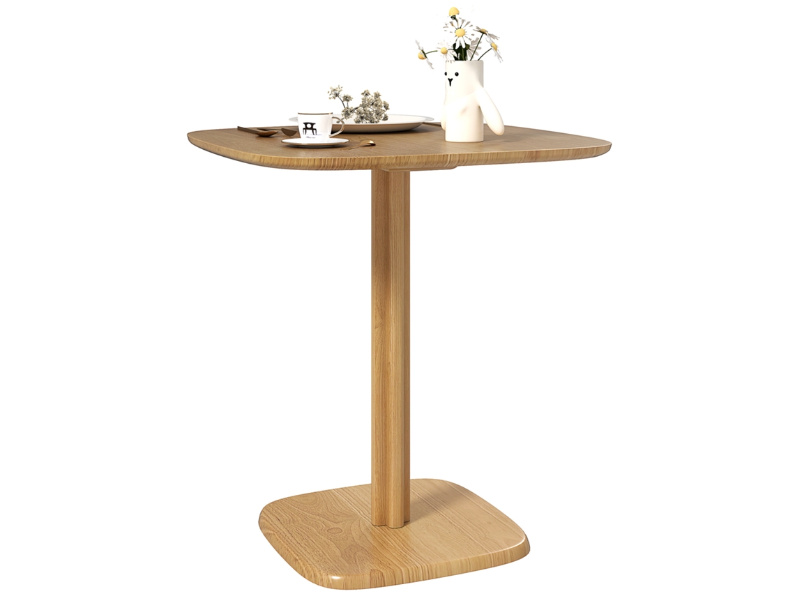 Mesa Jantar para 4 Pessoas Mesa de Cozinha Estilo Moderno com Tampo Estilo Madeira, 70 x 70 Cm, Madeira Natural Fnc