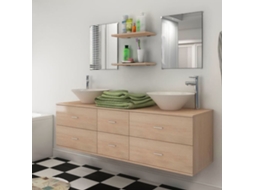 Vidaxl Móveis Casa De Banho 7 Pcs E Conjunto De Lavatório Bege