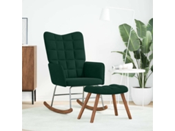 Maison Exclusive - Cadeira De Balanço Com Banco Em Veludo Verde Escuro