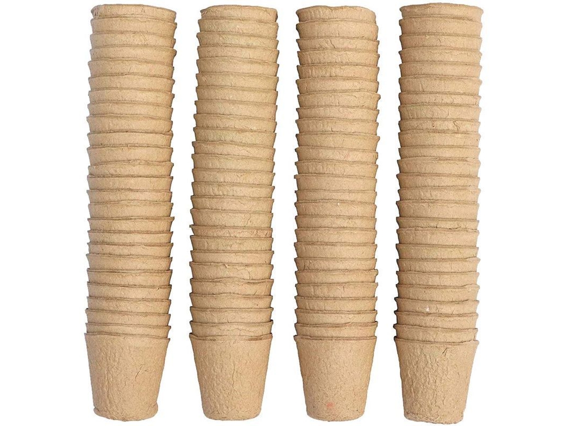 2026 100 Macetas de Semilleros Biodegradables, 8cm, Redondas, Herramientas de Jardinería para El Hogar