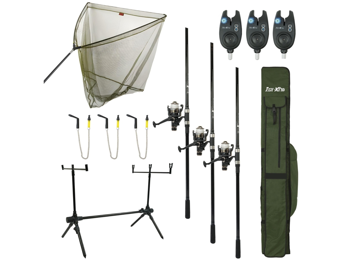 Set Carpa Deluxe 3 Varas C/ Alarmes De Mordida