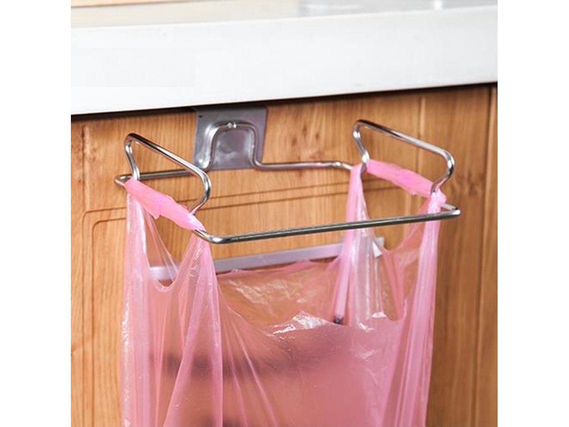 Suporte Para Saco De Lixo, Porta, Aço Inoxidável E Borracha, Reutilizável, Lurelia