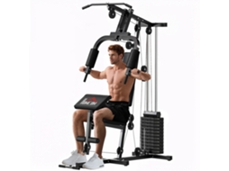 Estação Fitness Com Assento E Encosto Acolchoados, Em Aço E Pu, 135x103x210 Cm, Preto