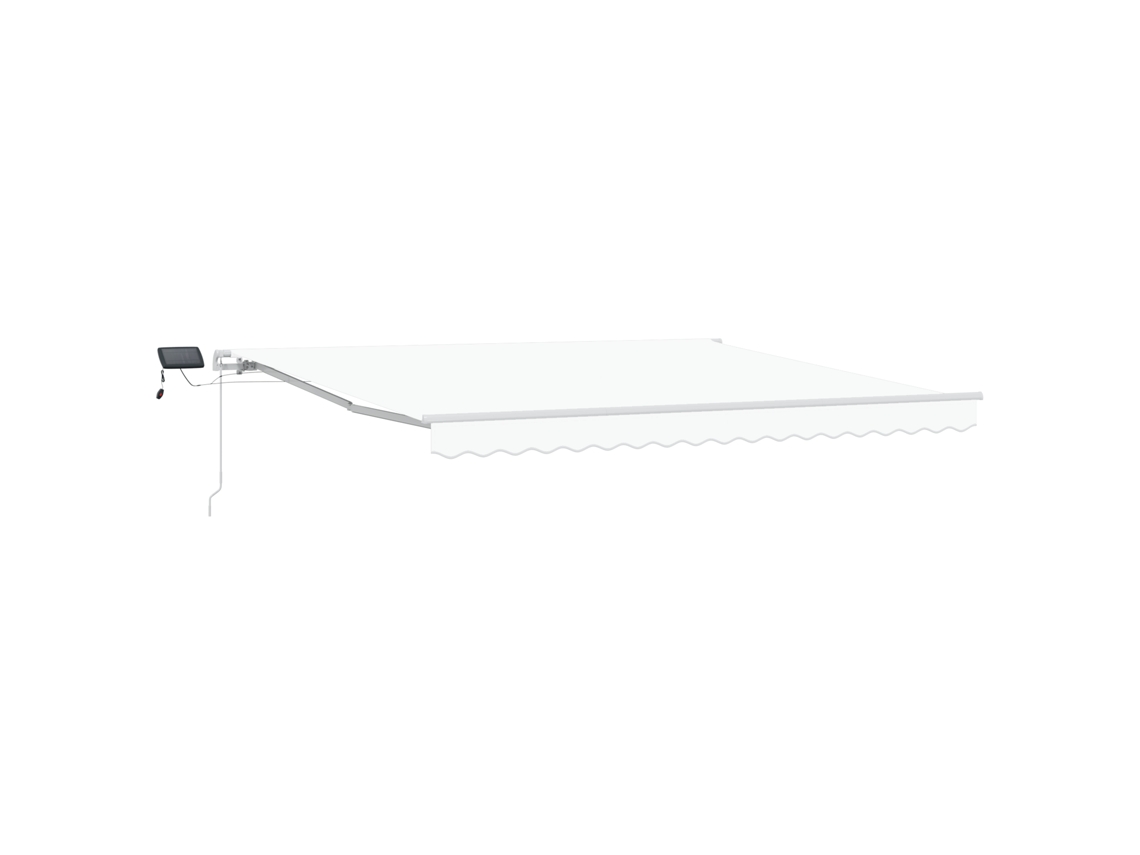 Toldo Manual Retrátil Com Led Branco Vidaxl Branco Alumínio (400 X 300 Cm)