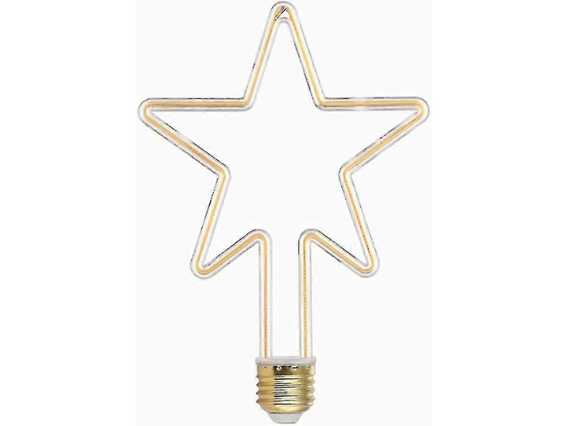 Lâmpada Led Decorativa, Formato De Estrela, 4 W, 220 V, 2700 K, E27, Cor Branca Quente, Para Casa, Cafés, Bares E Ambientes Internos