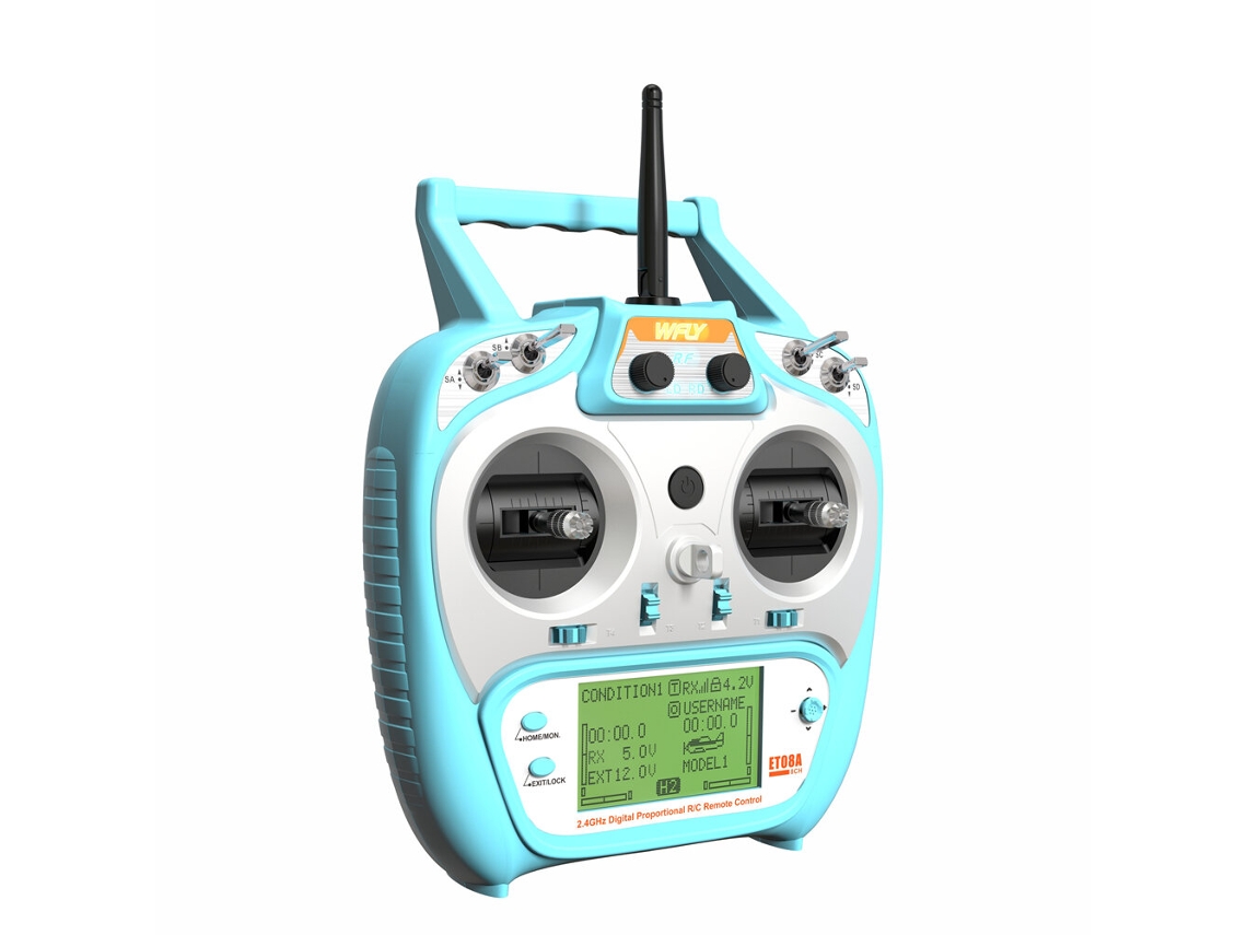 Versão Lbtwfly Et08a 2.4ghz 8ch Transmissor de Rádio com Receptor Rf206s para Helicópteros, Aviões, Carros, Barcos e Veículos Rc MDUG