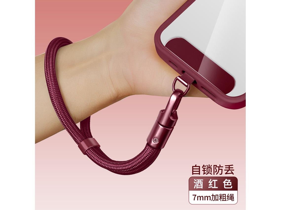 Suporte Antifurto Para Celular, Com Presilhas De Aço Inoxidável E Fivelas Ajustáveis ​​(cor Vinho).