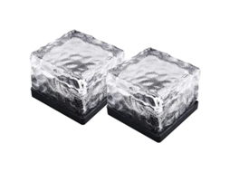 Lâmpadas Solares Subterrâneas Impermeáveis, Lâmpadas De Vidro Solar Para Jardim Pátio Caminhos (2 Peças, Luz Branca)