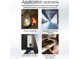 Detector Portátil de Monóxido de Carbono com Teste de Temperatura e Alarme Sonoro e Visual