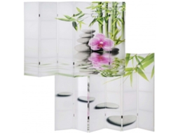 Biombo de 6 painéis com estampa de orquídeas, 180x240cm (Par04024)