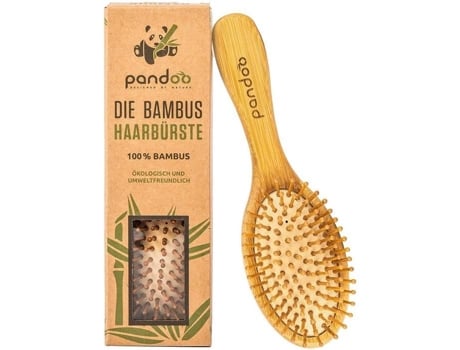 Escova De Cabelo Em Bambu Natural | Vegano Pandoo