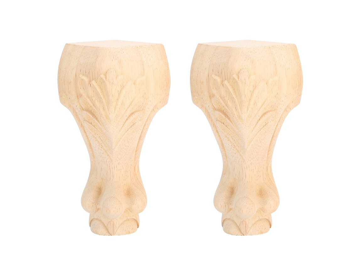 Pés de Madeira Esculpidos para Móveis, Pack de 4 LAXISCREED