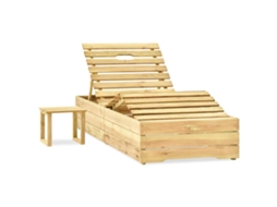 Vidaxl Espreguiçadeira Com Mesa Madeira De Pinho Impregnada Verde