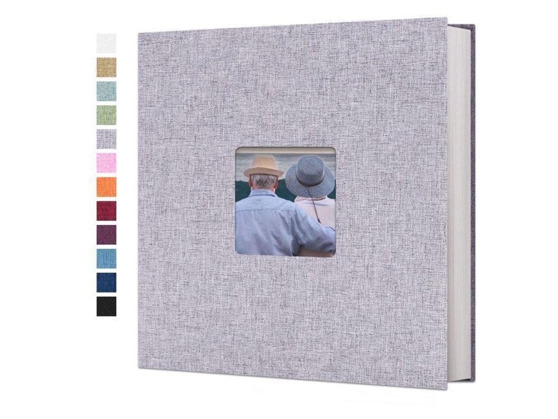Álbum de Fotos , Bigilantuh, 28x27cm, Capa de Linho, 40 Páginas, Cinza BRILVIBERA (cinza)