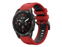 Bracelete Silicone Esportivo para Garmin Epix Pro XIAOMOYU (22mm) Vermelho e Preto