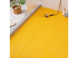 10pcs Tapete de Banho mosaico antiderrapante com ventosas plástico amarelo para cozinha banheiro 30x30cm