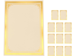 Papel para Certificados A4 em Branco, 12 Folhas, 250 G/m², Papel para Impressão com Acabamento Interno, Dourado, para Escritório/escola CHABERLU