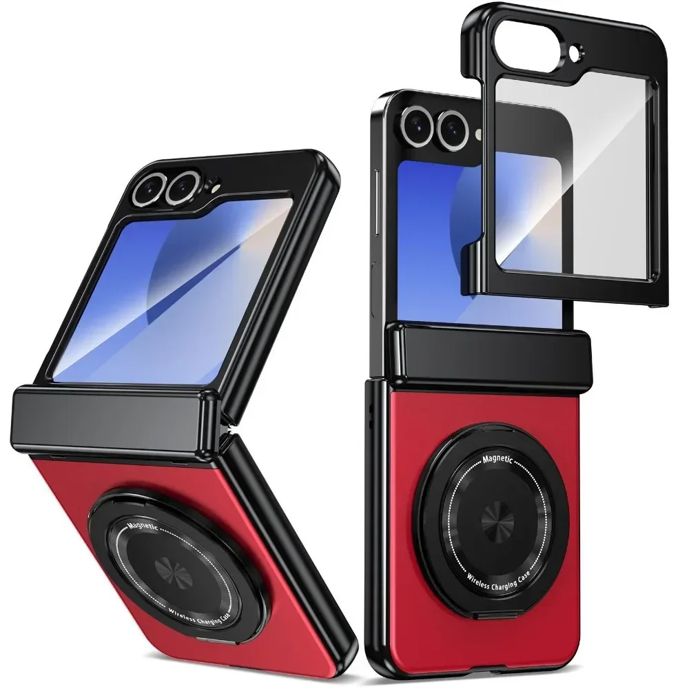 (vermelho, Galaxy Z Flip4) Capa Para Celular Veicular Com Anel Magnético Giratório 360°, Proteção Traseira Contra Quedas Para A Dobradiça Da Tela