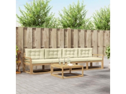 Vidaxl Conjunto De Sofás Para Exterior 4 Unid. Branco E Creme