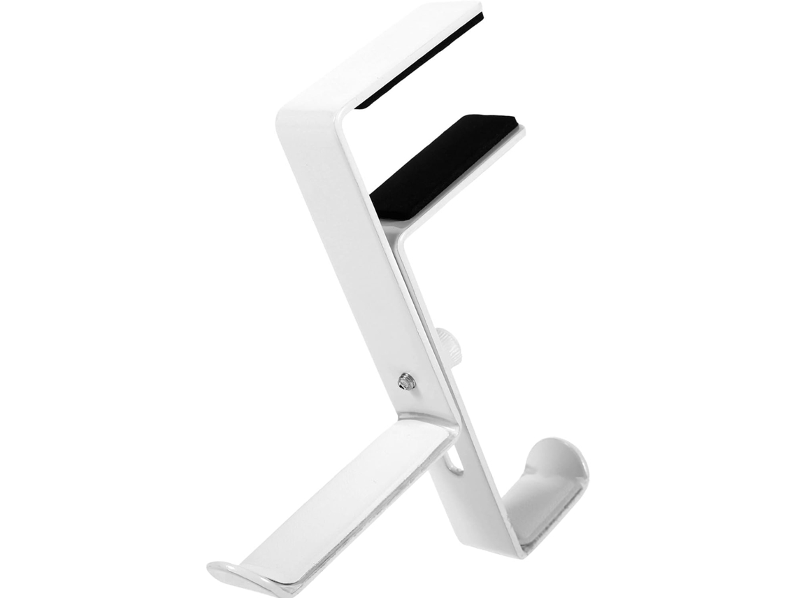Suporte Para Fones De Ouvido Metal Branco Usar Embaixo Da Mesa, Com Gancho Ajustável E Resistente Ao Desgaste Acessório