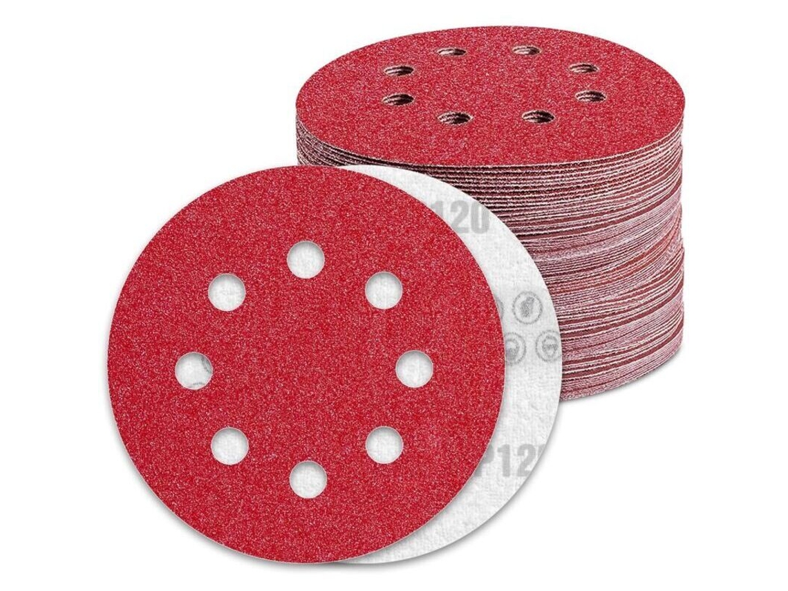 Lixa de 125 Mm Grão 120 com 100 Unidades e 8 Furos BRILVIBERA