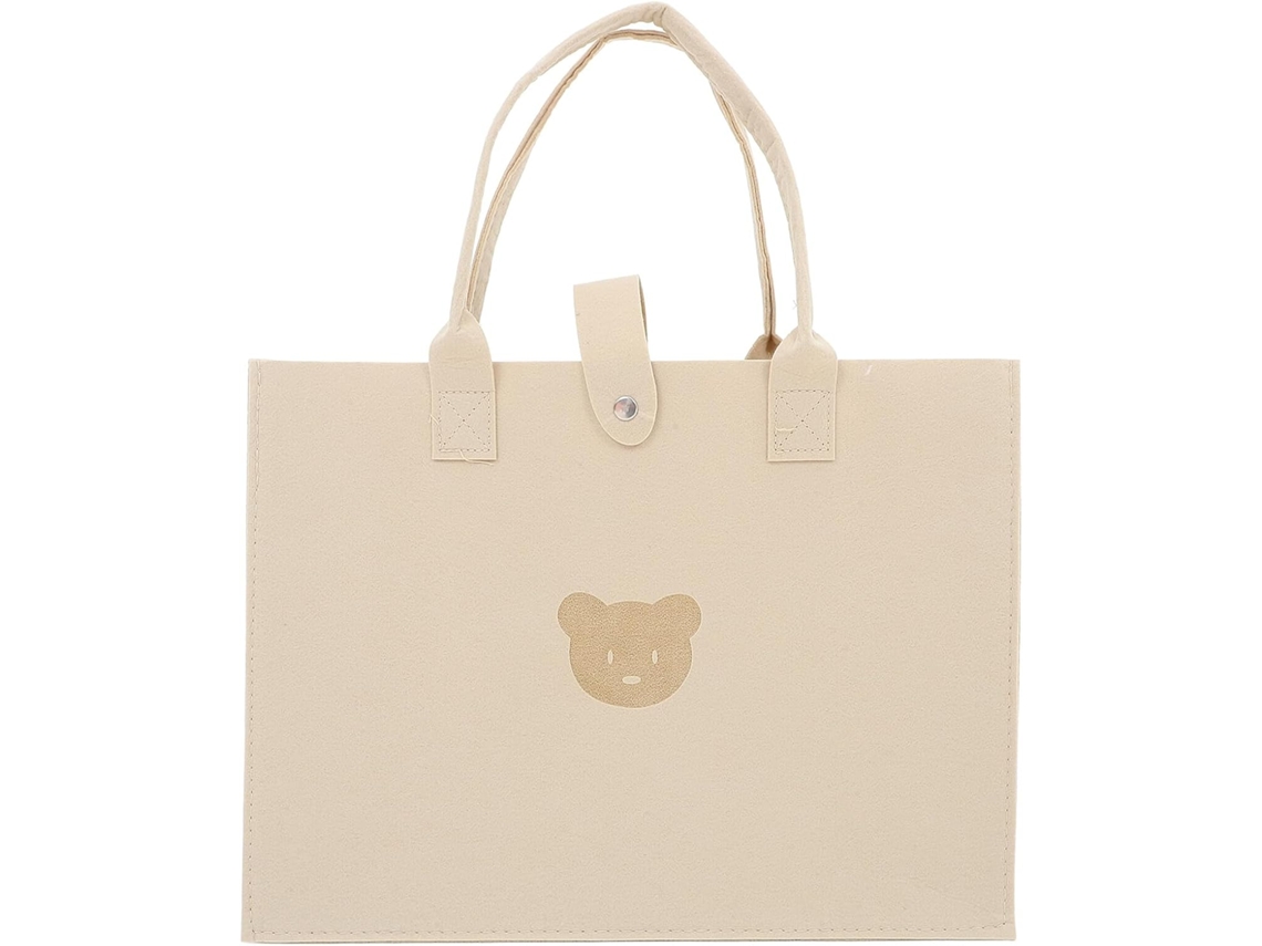 Bolsa Grande de Feltro Feminina, Sacola Compras Reutilizável com Alças Resistentes, Elegante e CHABERLU