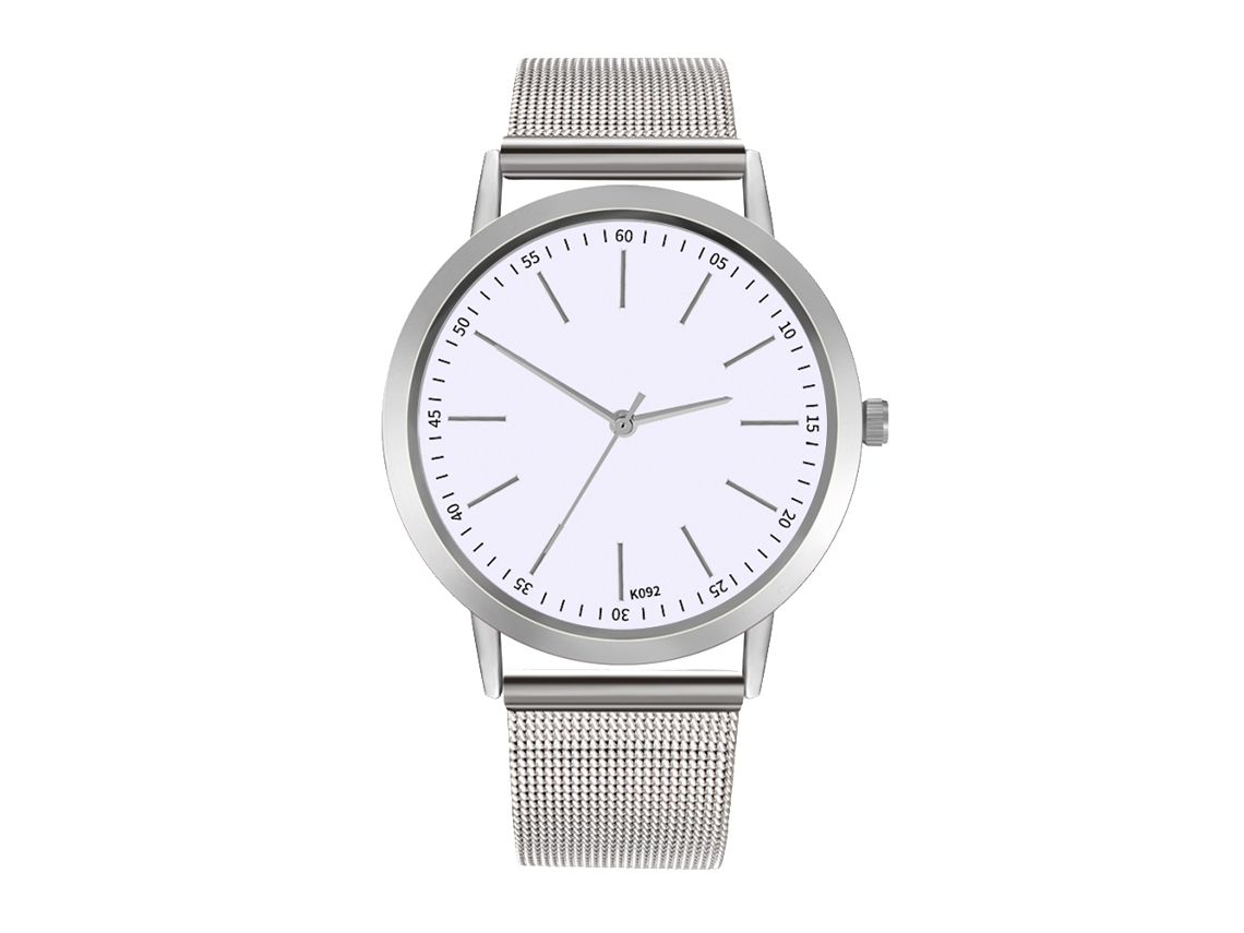 Reloj Analógico De Cuarzo Con Pulsera De Malla Zhoulianfa Lujo Regalo Empresarial (plata)