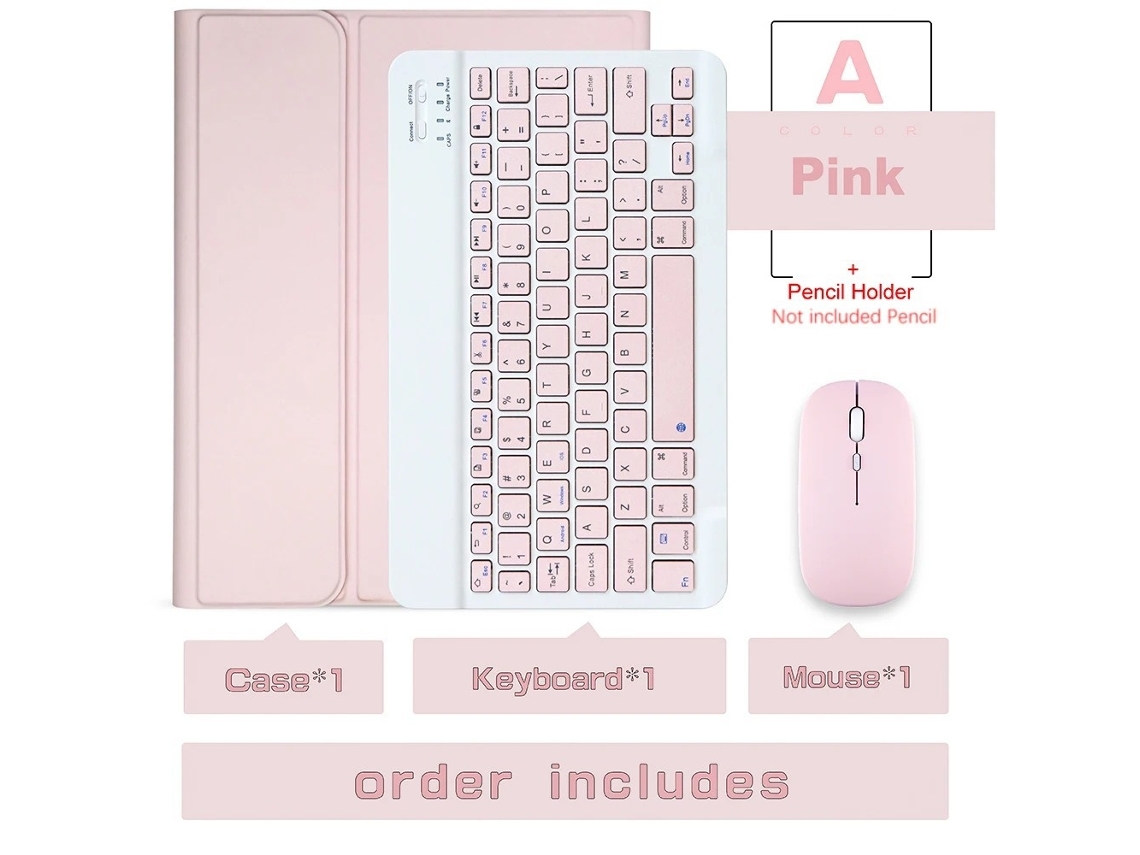 Tressino Capa De Couro Com Teclado Para Ipad Mini 12 34 5ª Geração, Universal, Tablet De 7,9 Polegadas, Rosa Claro, Teclado E
