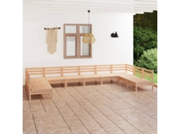 Vidaxl 10 Pcs Conjunto Lounge De Jardim Pinho Maciço